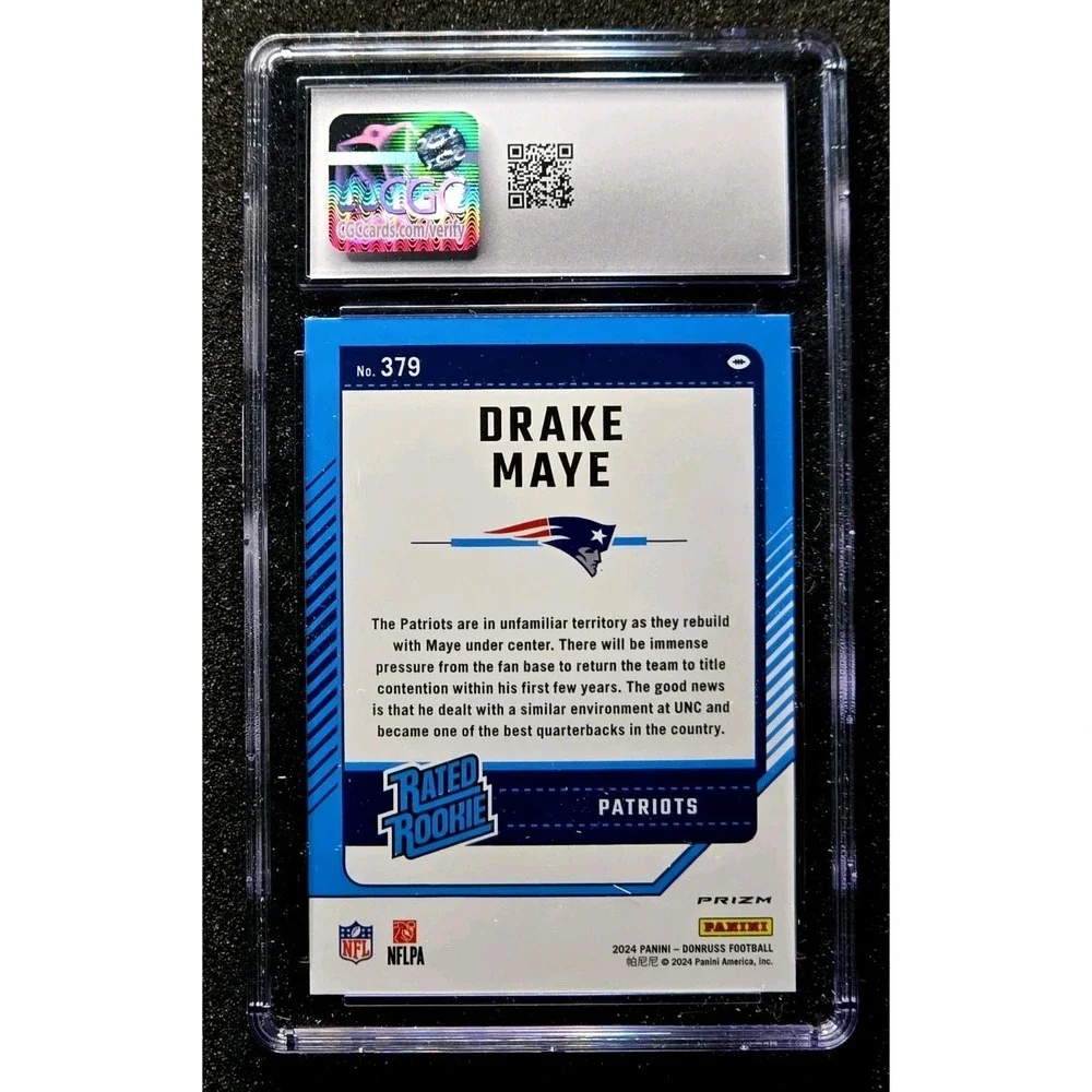 2024 Drake Maye #379 Panini Donruss Optic Preview Pink Prizm (RC) CGC 10